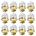 Produktbild STOBOK 12pcs Mini Tortenständer Kuchenglocke Glasglocke mit Teller Hochzeit Party Servierplatte (Goldene Basis)