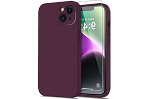 Atiyoo Coque iPhone 14 Plus - Silicone Liquide Anti-Poussière - Antichoc - iPhone 14 Plus - 6,7 Pouces - Coque iPhone 14 Plus - Doublure Microfibre Anti-Rayures - Bordeaux
