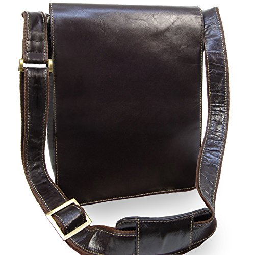 Organizer-Umh  ngetasche aus Leder von Visconti  18410  - Mokka Bruan - GR    E  B  25 H  30 T  7 cm