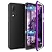 Produktbild CE-Link Huawei P20 Pro Hülle Glas mit Magnetisch Panzerglas Durchsichtig Handyhülle Transparent Ultra Slim Dünn 360 Grad Schutzhülle Bumper Schutz - Lila + Schwarz