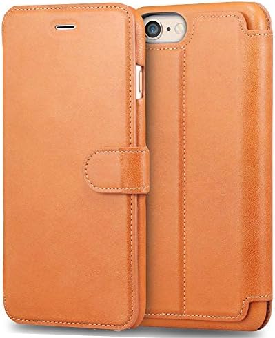 iPhone 6S Leather Case, iPhone 6 Wallet Case, Rhidon Premium Folio Leather Wallet Case with [Kickstand] [Card Slots] [Magnetic Closure] Pounch Flip Notebook Cover Case for Apple iPhone 6/6S (Brown)