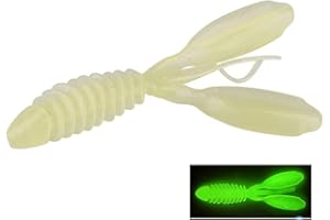 East Rain Tube Swimbait de leurres Souples pour écrevisses pour Eau Douce salée (PVC 2 Taille 7.4cm / 3g, 9.5cm / 5.8g, Option 6 Couleurs)