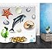Produktbild Fandhyy Duschvorhang Bad Wasserdichtes Gewebe 12 Haken Anti-Mehltau Bad Zubehör Sets Marine Organismus Seestern Shell Dolphin