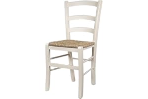 ZSTYLE Stuhl Venedig, farbiges Holz, Stroh, für Restaurant, Agrotourismus, Küche, Haus - Grün, Blau, Gelb, Rot (Elfenbein)