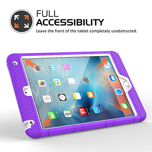 MoKo Hülle für iPad Mini 4 – Silikon + Weiss Hart Polycarbonat Protector mit faltbarem Kickstand Schutzhülle Case mit Standfunktion für Apple iPad Mini 4 7.9 Zoll IOS 2015 Genaration Tablet, Violett - 2