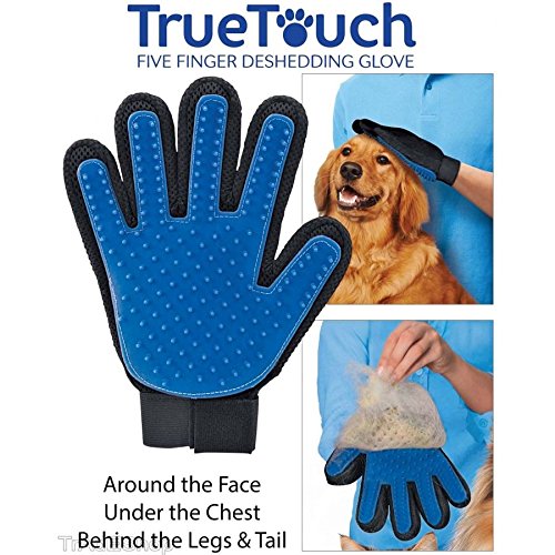 Lscommerce® TRUE TOUCH GUANTO SPAZZOLA CARDATORE ELIMINA PELI MASSAGGIANTE PER CANI E GATTI