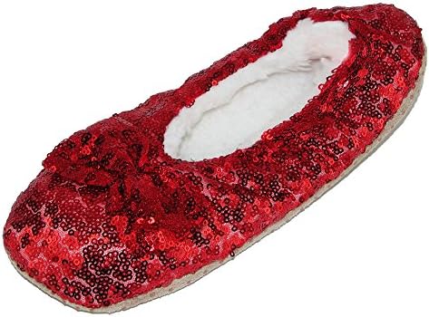 Women's Sequins Ballerina Slippers with Sherpa Fleece Lining