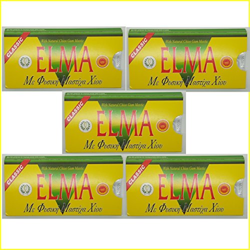 ELMA CLASSIC griechischen Kaugummi mit natürlichen Chios Harz Gum Mastix und Mastiha Öl - 5 x 10 - Packungen