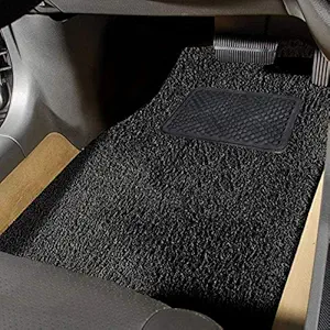 GoMechanic Universal Standard PVC 12mm Grass Mat for Passenger Car ( Black )