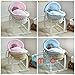 MCC Full Set Deluxe Palm Wicker Moses Basket With Dressing & Rocking Stand (Palm Basket With Blue Dressings)