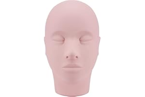 Beyelian - Testa di manichino in gomma per allenare le estensioni delle ciglia, per la pittura del viso, il trucco, il massaggio