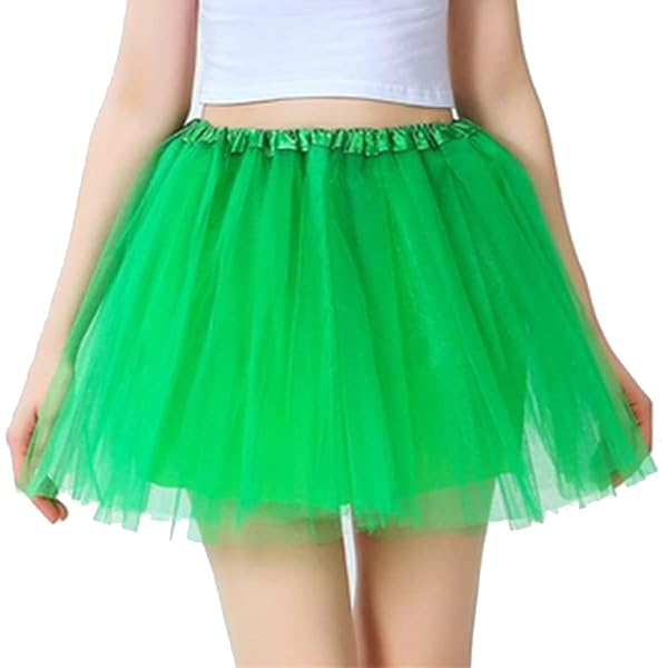 Gonna In Tulle Verde Per Donna – Tutù Crinoline A Vita Alta, Mini Gonna Da Ballo, Sottogonna Elastica Anni '50, Per Balletto, Danza E Carnevale