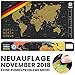 Produktbild #benehacks -NEUAUFLAGE November 2018- Weltkarte zum Rubbeln in DEUTSCH - Rubbelweltkarte - Landkarte zum Freirubbeln (Farbe Gold/Schwarz 84 x 44 cm, inkl. Geschenkverpackung)