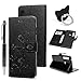 Produktbild A9 2018 Handyhülle Flip Case für Samsung Galaxy,Idlehour PU Leder Case Cover Magnet Schutzhülle Tasche Skin Ständer Handytasche,Schwarz Lotus