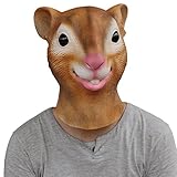 PartyCostume Deluxe Neuheit-Halloween-Kostüm-Party-Latex-Tierkopf-Schablone Masken Eichhörnchen
