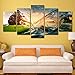 Produktbild Große Leinwand Kunstdruckwandkunst Malerei Schlafzimmer Dekorative Malerei 5 moderne Erweiterung und Rahmen der zeitgenössischen Landschaft Kunst Werke Kanu-Wettbewerb,Painting+innerframe,L