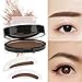 FACPOET Brow Stamp Powder Natural-Looking Willow-leaf Eyebrows Enhancer Delicate Shape Eye Makeup Stencil Kit in Seconds (03-#)