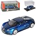 Produktbild Atlas Bugatti Veyron 16.4 Coupe Blau 2005-2015 mit Sockel und Vitrine 1/43 Modell Auto