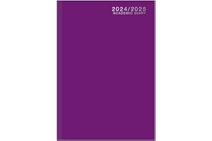 ARTH A5 Academic Diary 2024-2025 Week to View Hardback Case Bound - PURPLE