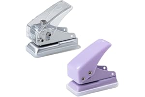 HNJUSR Locher, 2pcs 1 Loch Mini Papier Locher Ein Lochzange,Lochstanzer, Metall-Lochzange, Stanzer Handheld Portable Single Loch Puncher 10 Blätter auf einmal, zufällige Farbe