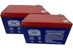 Great British Energy Batteries - Heavy Duty Gel Leisure Battery 2x 12v 12ah Reliable and Long Lasting Replacement Mobility Scooter Batteries also used in Electric Wheelchairs
