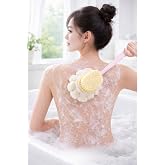 Jouis Duş Fır&ccedil;ası Lif Uzun Saplı &Ccedil;ift Taraflı Duş Fır&ccedil;ası Kıl ve Lifli Masaj Etkili V&uuml;cut Temizleme Peeling Fır&ccedil;ası Sırt ve C