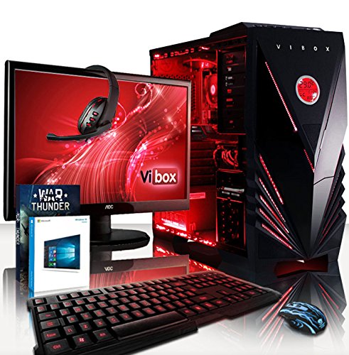 VIBOX Gaming PC - Sharp Shooter Package 7XSW - 4.0GHz AMD FX 4-Core CPU, GTX 1050 GPU, Advanced, Desktop Computer with Game Bundle, 22