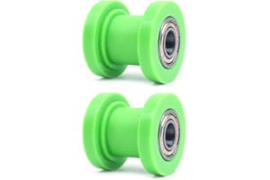ANCLLO 2pcs Universal Pulley Tensioner Chain Roller, 10mm Chain Roller Slider Guide Pulley Nylon Guide Pulley Heavy Duty Bearings Tensioner Wheel Guide for Motorcycle Pit Dirt Mini Bike Atv(green)