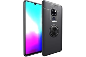 CHcase Huawei Mate 20 X Funda, Ultra Slim TPU 360 Degree Ring Kickstand Soporte Giratorio Magnetic Car Mount Multifunción Protectora Delgada Caso Case para Mate 20 X -Negro