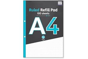 CELINO MAKING YOUR DAY A4 Refill Pad Ruled 200 Pages Margin Lined Writing Note Book Punched Holes