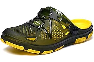 HAFIOT Uomo Zoccoli Spiaggia Giardinaggio Gomma Ospedale Esterno Pantofole Estate Sandali Nero Blu Giallo 40-45