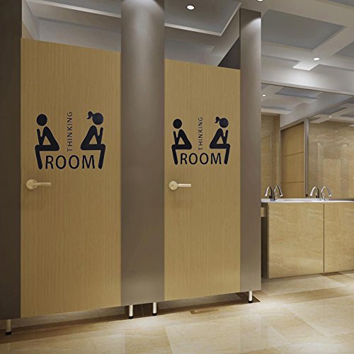 Demiawaking Wand-Paster Wandaufkleber Kreativ Sticker Aufkleber Wallpaper für Toilette Fenster Wand Hintergrund Dekoration DIY Cartoon „Thinking Room“ - 2