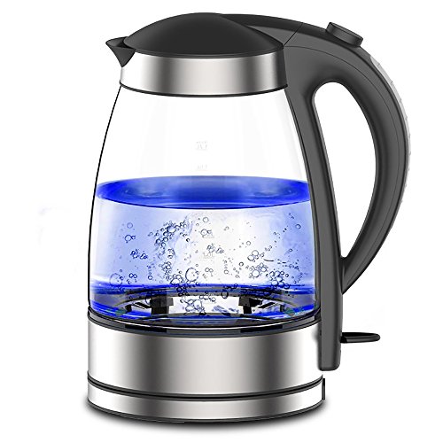 Preisvergleich Produktbild QXJPZ Glas-Wasserkocher, automatische Haushaltsabschaltung Edelstahl große Kapazität