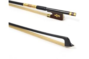 WUQIMUSC Advance Archetto per violino 4/4 in fibra di carbonio Bastone Snakewood Frog Arco leggero Bianco naturale crine di cavallo (pelo di arco bianco)