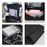 BAYTTER® Rücksitzschoner Rückenlehnenschutz + Rücksitz Organizer mit großer Kapazität, mit durchsichtigem iPad Tablet Fach, für Kinder mit 0-5 Jahren Früherziehung wasserdicht, mit wickelunterlage, mit Geometrie, 60x 45cm, passend für jedes Auto, schwarz - 4