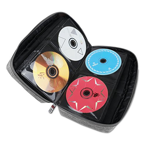 BUBM CD Nylon Tasche für 72 CDs/DVDs/Blu-rays, wasserdicht, Mappe zur Aufbewahrung, Grau - 4