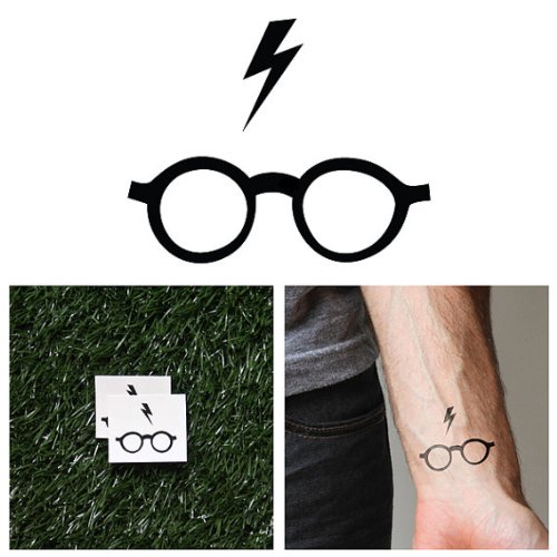 Tattify Glasses Temporary Tattoo - The Boy Who Lived (Set of 2)