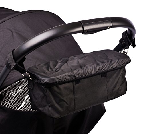BTR Buggy und Kinderwagen Organizer, Exklusive Smartphone-Tasche und Handy Halter & wasserfester Regenschutz. PLUS 2 Kinderwagen Clips. Unverzichtbares Kinderwagen-Zubehör - 7