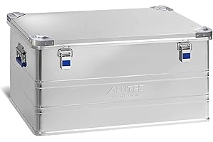 ALUTEC MÜNCHEN ALUTEC Aluminiumbox INDUSTRY 157 (Inhalt 157 l, Innenmaße (LxBxH) 750 X 550 X 381 mm, staub-/spritzwassergeschützt, Werkzeugbox, Aufbewahrungskiste, Gewicht 7,52 kg) 13157