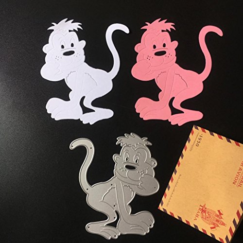 Stanzschablone Scrapbooking, FNKDOR Embossing Machine Schablonen Schneiden Stanzformen Chinesische Tierkreiszeichen, auf Sizzix big shot / Cuttlebug / und andere Stanzmaschine anwenden (Affe) - 2