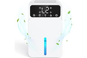 HONMICON Dehumidifiers for Home, 2 Speeds Bathroom Dehumidifier with Colorful Lights, Ultra Quiet, 1500ML Water Tank, 12H Timer & Auto Shut off, 350ML/Day Efficient Dehumidification for Home,Office,Garage,RV