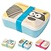 Produktbild BIOZOYG Kinder Bento Lunchbox aus Bambus I Brotdose mit extra Snack Box I Mädchen und Junge Motiv Brotbox – Waschbär für Kindergarten I Lunch Set To Go BPA frei und 100% lebensmittelecht