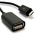 kenable OTG USB On The Go Host HQ Adapter Cable USB A Female to Micro B Black