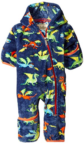 Hatley Baby-Boys Fuzzy Fleece Bundler -Dragons Snowsuit, Blue, 18-24 Months