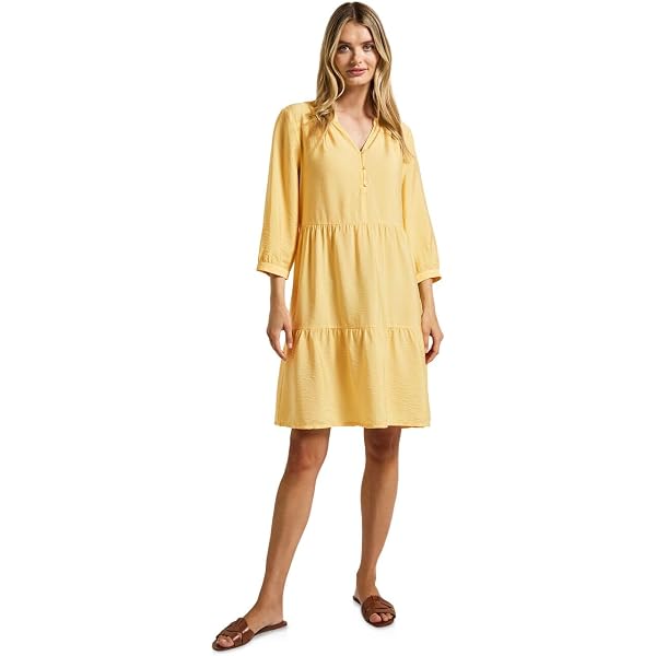 Street One Damen Tunika-Kleid Mit Plissée – Knielang, Rundhals Mit Cut-Out, Langärmlig