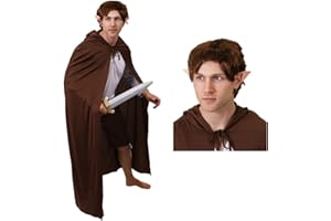 I LOVE FANCY DRESS ADULTS MYTHICAL MAN DWARF COSTUME SET WITH BROWN CAPE, WIG & FAKE EARS PERFECT FOR SCHOOL BOOK WEEK AND WORLD BOOK DAY | ONE SIZE FITS MOST