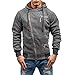 Produktbild SuperSU Kapuzenpullover Hoodie Sweater Pullover Mode Sweatshirt Herren Lange Ärmel Kapuzenpulli Tops Jacke Taschen Mantel Schrägem Reißverschluss Outweart Sweatshirt Kapuzenpullover