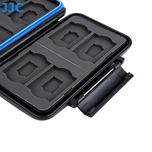 JJC Multi Memory Card Case MC-STM18 Speicherkarten Schutzbox für 6 x SD, 6 x Micro SD, 2 x SIM, 2 x Micro SIM, 2 x Nano SIM Cards – extreme Wasserdicht und Stoßfest Box Safe Tasche Etui Aufbewahrungsbox Hülle - 6
