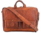 Sankalp Echtes Ziegenleder Vintage Braune Aktentasche Umhängetasche Geschäftssache Leder Laptoptasche, Einheitsgröße, NEU, 100% echtes Leder mit Kostenlosem Versand - 2019 SALE- nur noch 2 TAGE
