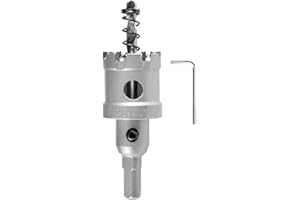 KATUR TCT Punta per sega a tazza in metallo duro 32 mm, Fresa a tazza con punta in carburo di tungsteno, fresa a tazza di grado industriale per acciaio inossidabile, metallo, ferro, lega, rame, legno